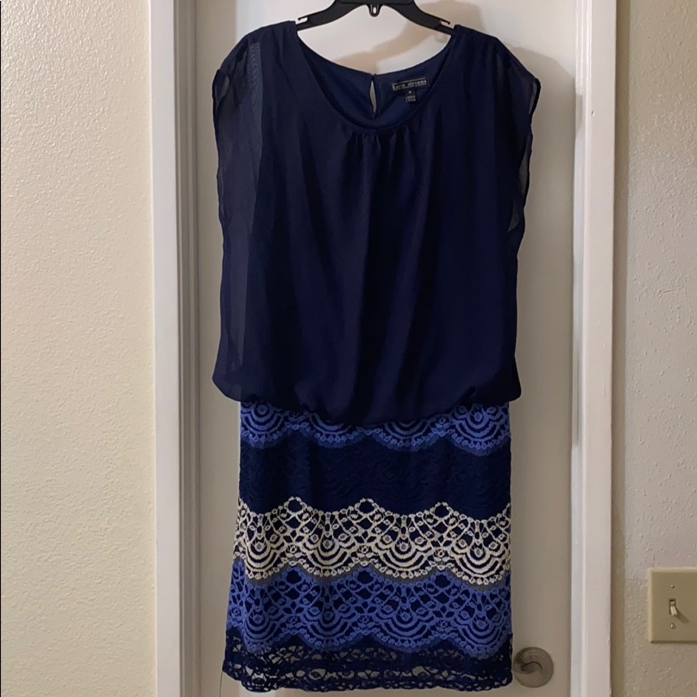 Smashing Karin Stevens Blue Dress, Sz 14.